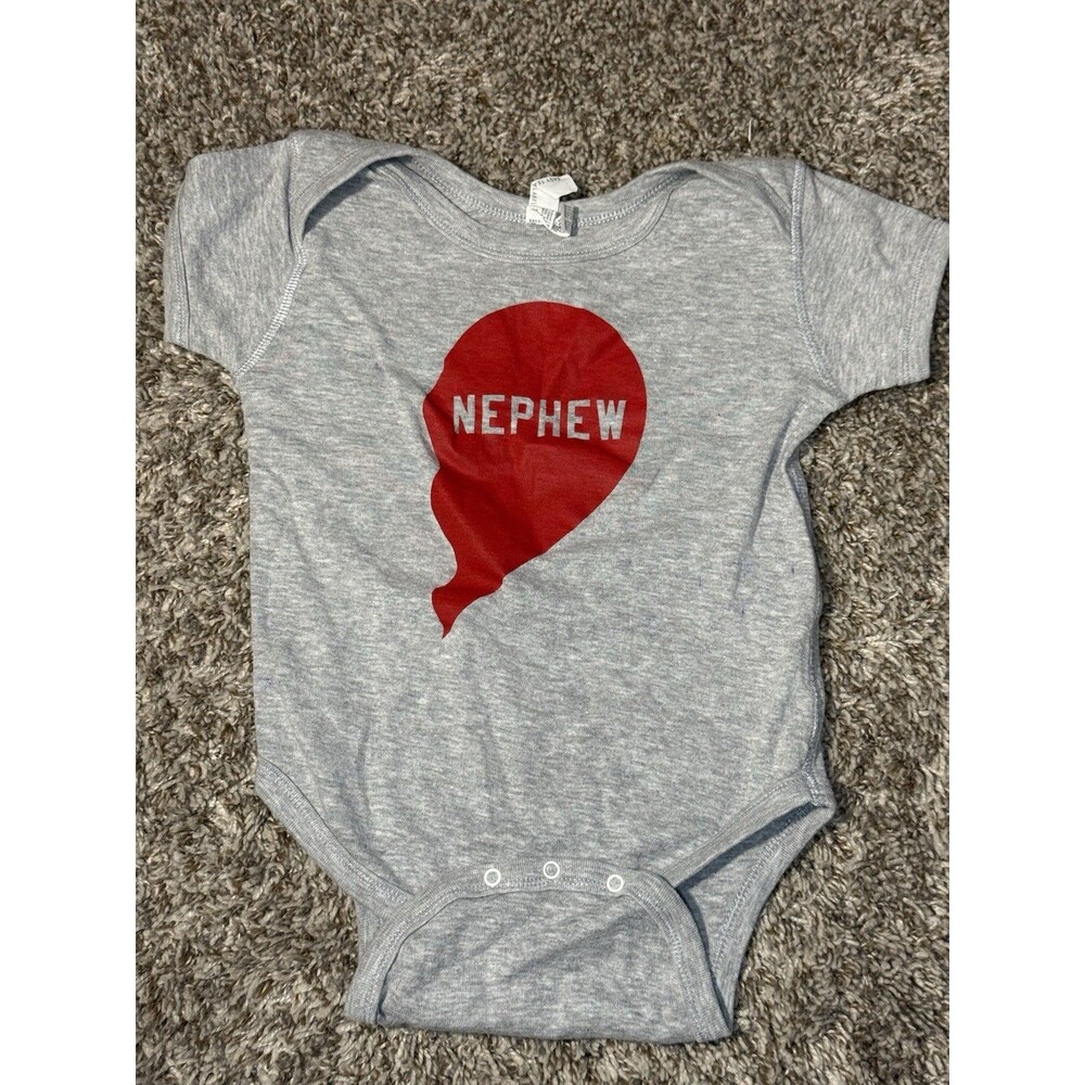 Infant Gray “Nephew” Graphic Bodysuit Short Sleeve One Piece Outfit Gift
